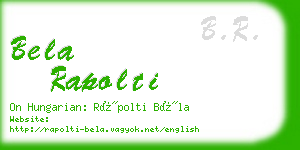 bela rapolti business card